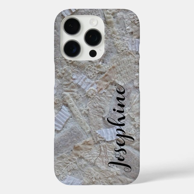 Coques Case-Mate iPhone Monogramme crème blanche calligraphie noir abstrai (Verso)