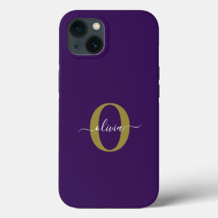Case-Mate iPhone Case Monogramme customisé Nom du script Purple White Go
