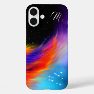 Coque Pour iPhone 16 Plus Monogramme d'aile Phoenix Space