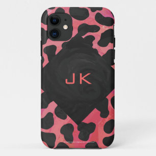 Coque Case-Mate iPhone Monogramme Dalmatien Noir et Rouge