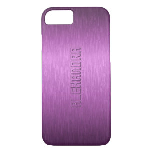 Coque Case-Mate Pour iPhone Monogramme d'aluminium brossé violet métallique