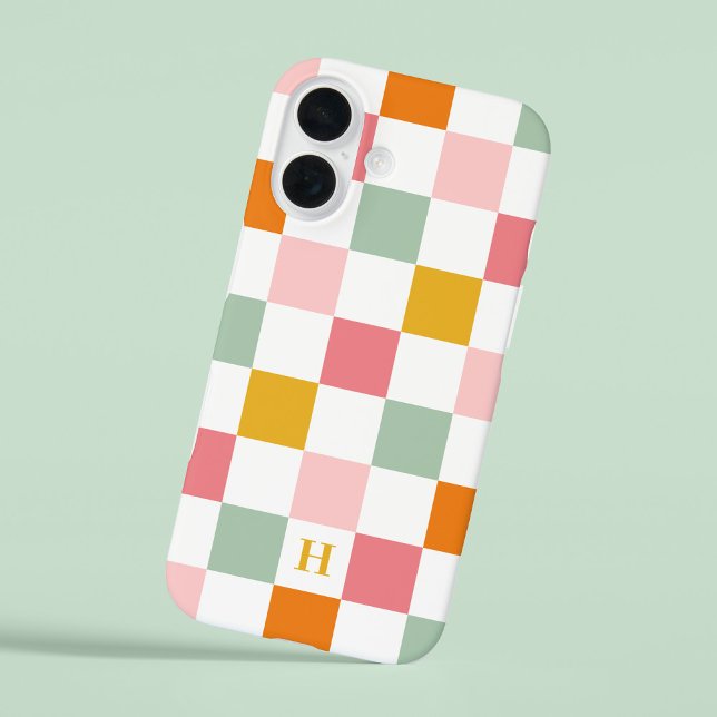 Coques Case-Mate iPhone Monogramme damier coloré (Créateur téléchargé)