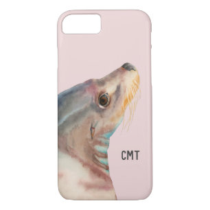 Coques Pour iPhone Monogramme d'amoureux des animaux d'otarie