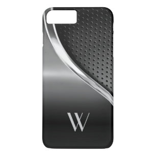 Coques Pour iPhone Monogramme d'apparence métallique moderne