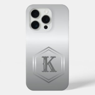 Coque Case-Mate iPhone Monogramme d'argent métallique personnalisé