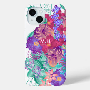 Coque Case-Mate iPhone Monogramme d'Art Botanique Whimsical Moderne