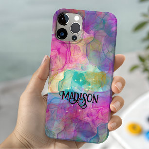 Case-Mate iPhone Case Monogramme d'art de marbre coloré élégant