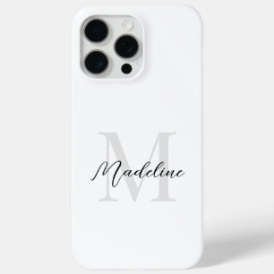 Coque Case-Mate iPhone Monogramme de calligraphie minimaliste blanc
