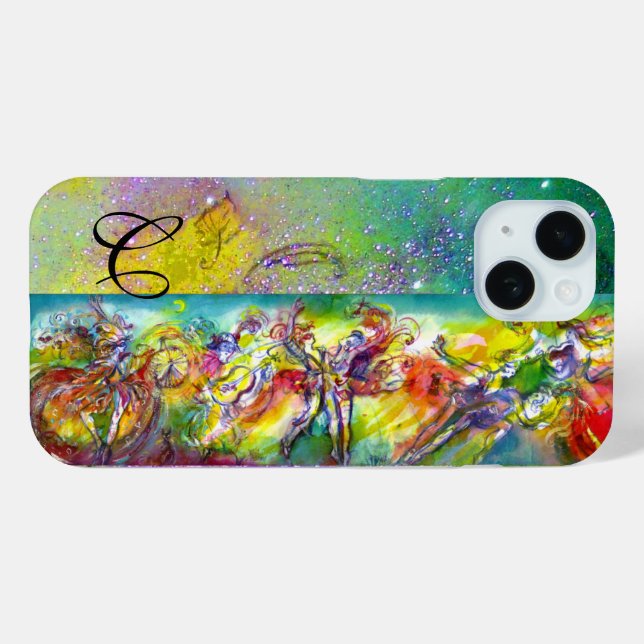 Coques Case-Mate iPhone MONOGRAMME DE CARNAVAL ITALIEN/ Danse, Musique, Th (Verso (horizontal))