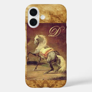 COQUE POUR iPhone 16 MONOGRAMME DE CHEVAL GRISÉ
