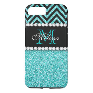 COQUE iPhone 8 PLUS/7 PLUS MONOGRAMME DE CHEVRON DE NOIR DE PARTIES
