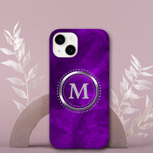 Coque Case-Mate iPhone Monogramme de chrome de pourpre royal