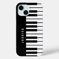 Monogramme de clavier de piano noir et blanc