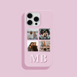 Coque Case-Mate iPhone Monogramme de collection photo moderne<br><div class="desc">Photo Collage Moderne Initiale Monogramme Téléphone Case. Créez votre propre coque iphone personnalisé avec un nom initial personnalisé et 4 photos</div>
