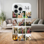 Coque Case-Mate iPhone Monogramme de collection photo personnalisée<br><div class="desc">Collage photo personnalisé coque iphone Monogramme</div>