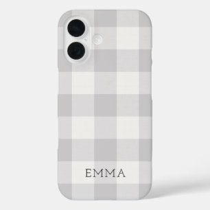Coque Pour iPhone 16 Monogramme de contrôle de buffle gris rustique