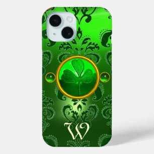 COQUE Case-Mate iPhone MONOGRAMME DE DAMASK VERT SHAMROCK DE SAINT PATRIC