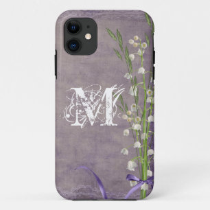 Coque Case-Mate Pour iPhone Monogramme de dentelle de pays de fleurs blanches 