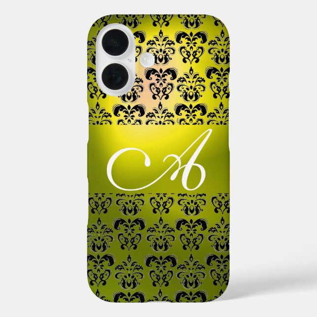 COQUES Case-Mate iPhone MONOGRAMME DE DOMMASQUES NOIR JAUNE (Verso)