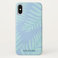 monogramme de feuillage pastel tropical