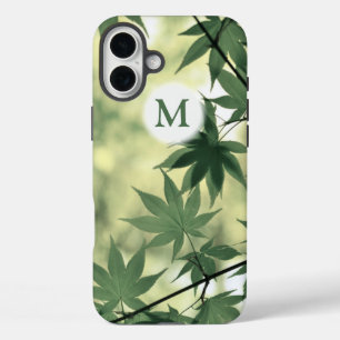 Coque Pour iPhone 16 Plus Monogramme de feuilles d'érable au soleil