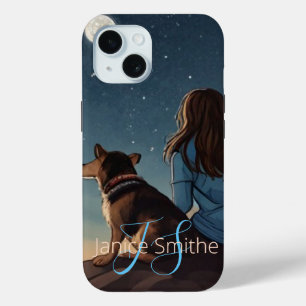 Coque Case-Mate iPhone Monogramme de fille et de chien