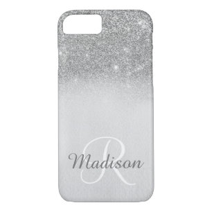 Case-Mate iPhone Case Monogramme de fond de Parties scintillant gris arg