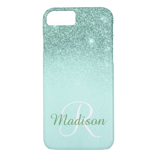 Coques Case-Mate iPhone Monogramme de fond de Parties scintillant Ombre ve (Dos)