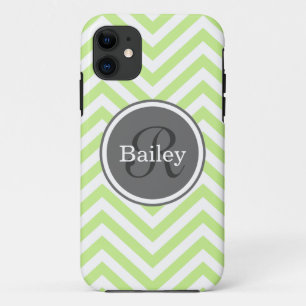 Coques Pour iPhone Monogramme de fromage vert à la menthe