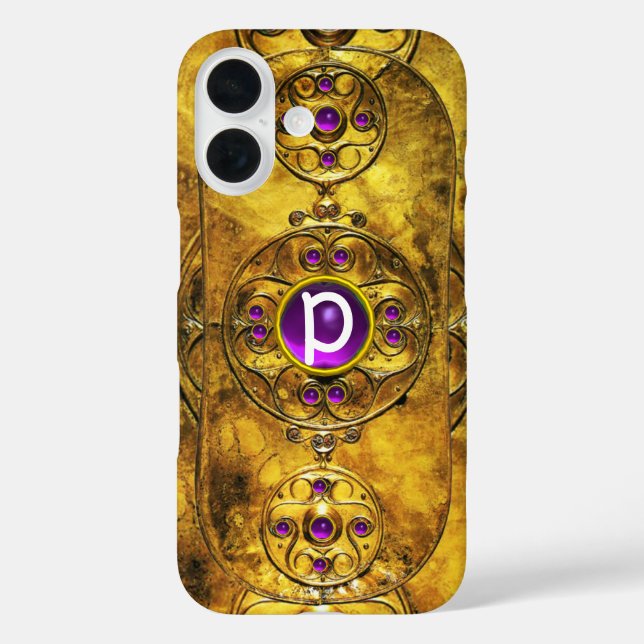 COQUES Case-Mate iPhone MONOGRAMME DE GEM DE L'AMÉTHYSTE DE L'ÉCHELLE DE G (Verso)