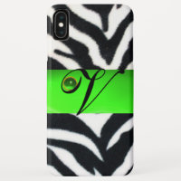 MONOGRAMME DE GEM VERT EN ZÉBRE BLANC NOIR,