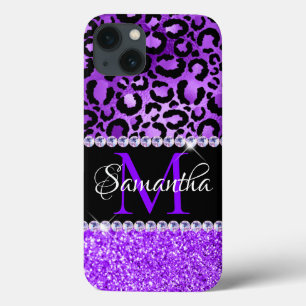 Case-Mate iPhone Case Monogramme de glam noir et violet
