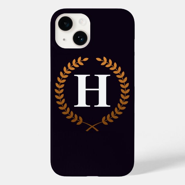 Coques Case-Mate iPhone Monogramme de Golden Laurel Wreath (Verso)