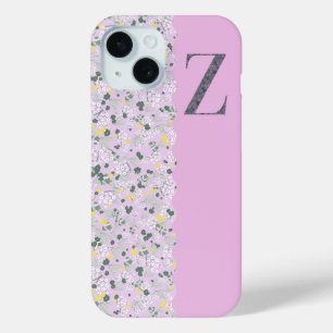 COQUE Case-Mate iPhone MONOGRAMME DE GRAND-MILIEU Z LILAC PETITE FLEURS