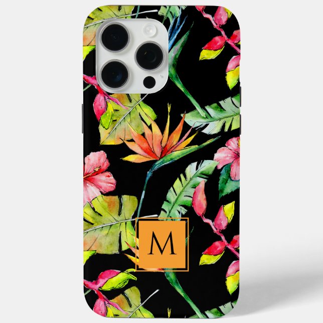 Coques Case-Mate iPhone Monogramme de jardin tropical (Verso)