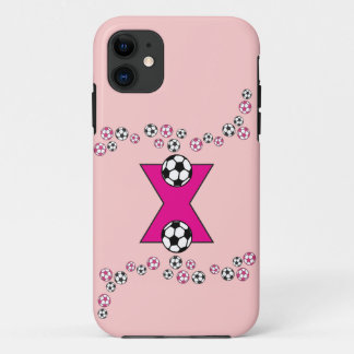 Etui iPhone Case-Mate Monogramme de la lettre X dans le rose du football