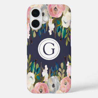 Coque Pour iPhone 16 Monogramme de la marine florale peint Iphone 6 Coq