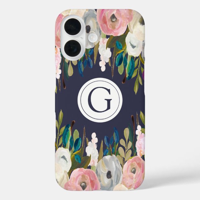 Coques Case-Mate iPhone Monogramme de la marine florale peint Iphone 6 Coq (Verso)