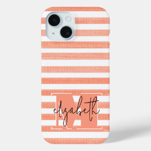 Coque Case-Mate iPhone Monogramme de la plage et de la bande blanche