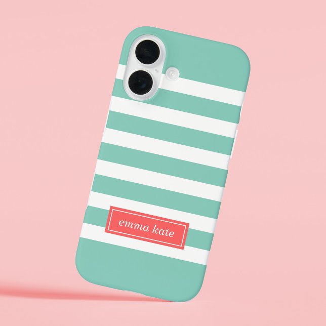 Coques Case-Mate iPhone Monogramme de l'eau et du corail (Créateur téléchargé)