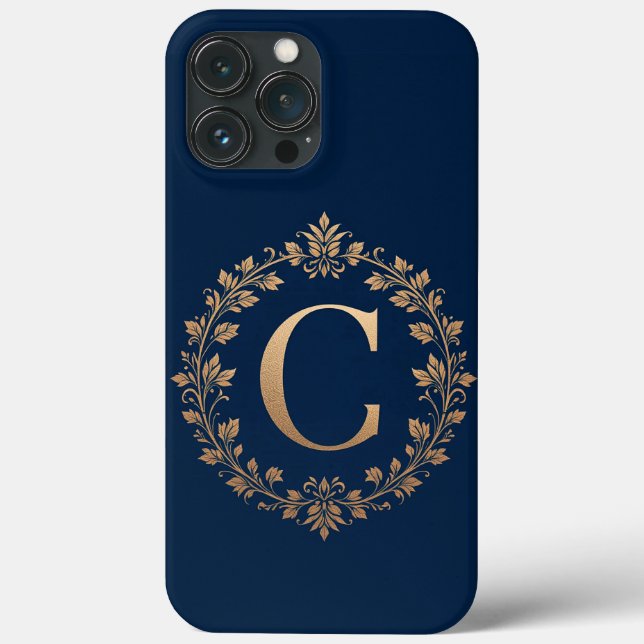 Coques Case-Mate iPhone Monogramme de lettre C doré élégant (Verso)