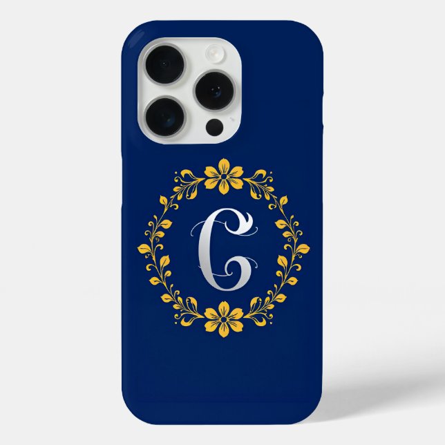 Coques Case-Mate iPhone Monogramme de lettre C doré élégant (Verso)