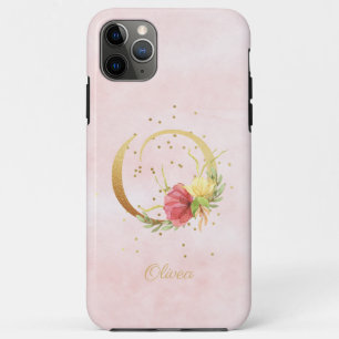Case-Mate iPhone Case Monogramme de lettre initiale O florale à l'aquare