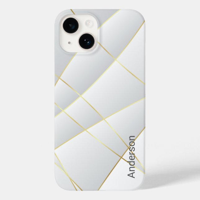 Coques Case-Mate iPhone Monogramme de ligne rétro élégant moderne (Verso)