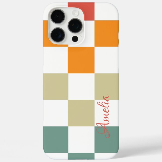 Coques Case-Mate iPhone Monogramme de ligne rétro élégant moderne (Verso)
