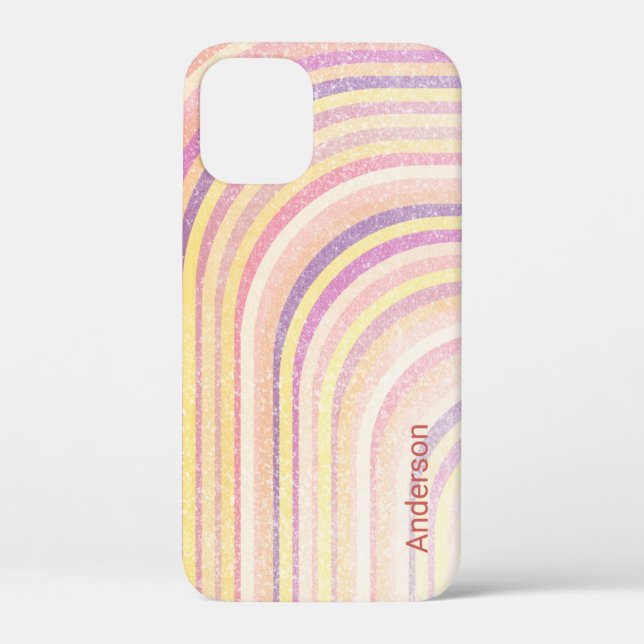 Coques Case-Mate iPhone Monogramme de ligne rétro élégant moderne (Verso)
