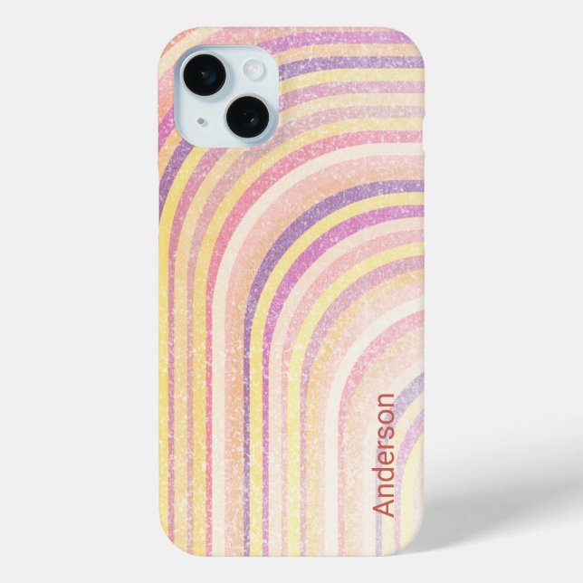 Coques Case-Mate iPhone Monogramme de ligne rétro élégant moderne (Verso)