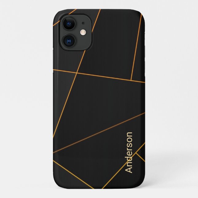 Coques Case-Mate iPhone Monogramme de ligne rétro élégant moderne (Dos)