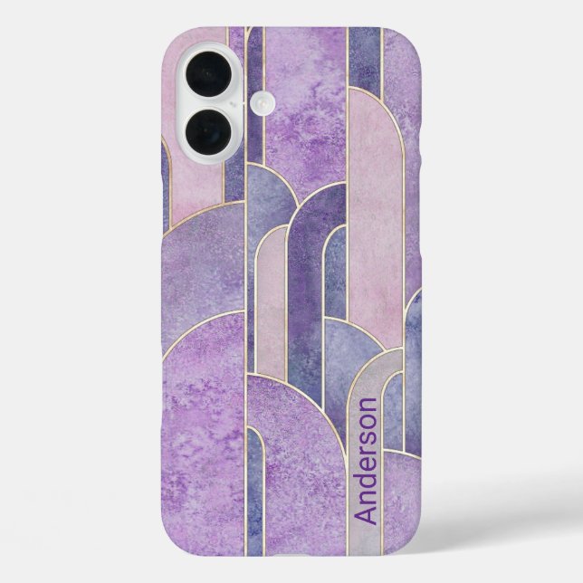 Coques Case-Mate iPhone Monogramme de ligne rétro élégant moderne (Verso)