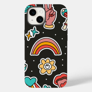 Coque Case-Mate iPhone Monogramme de ligne rétro élégant moderne